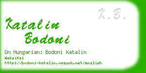 katalin bodoni business card